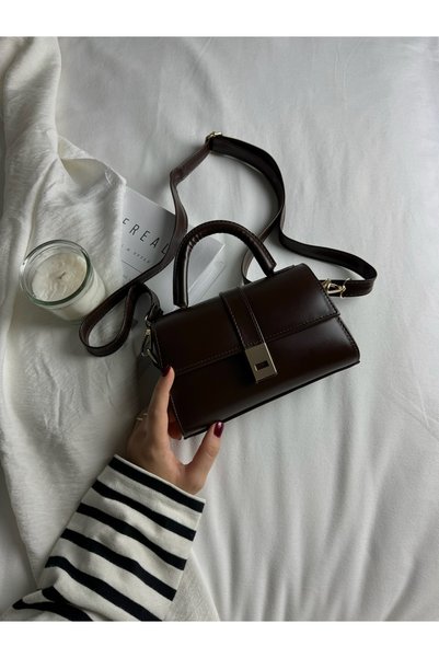 NBİBAGS Tiny Model Bitter Brown Women's Hand and Shoulder Bag