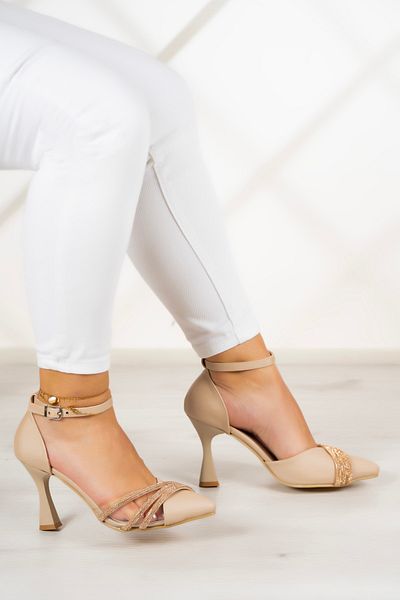 Erkan Saçmacı Pantofi cu design transparent Çağla Skin Satin Stoned