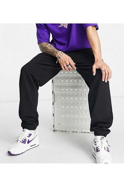 UYN SPORT Plus Size Black Raised Sweatpants - Elastic Leg Joggers