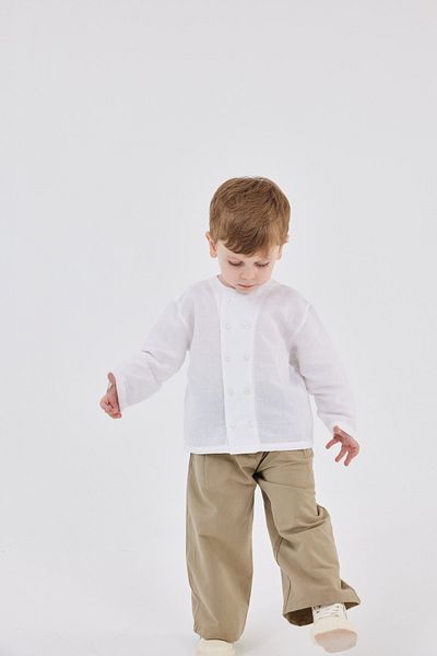 Tics Ecru Double-breasted Shirt