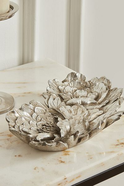 Karaca Home Lianca Decorative Plate Silver 26X16 cm