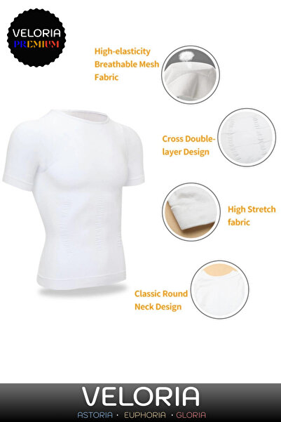 Veloria Premium Series - Upright Posture Gynecomastia, Recovery Belly, Short Sleeve Corset Athlete