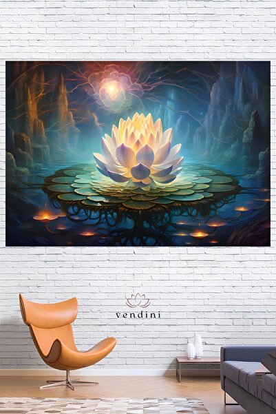 Vendini Lotus Flower Patterned Quality Wall Tapestry