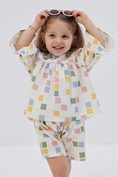 Tics Poplin Patterned Girl's Set