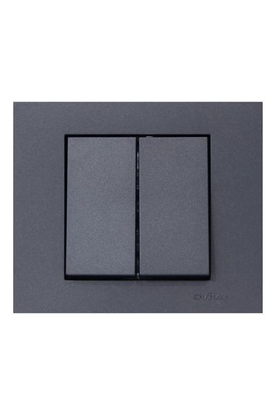 OVİVO Grano Metallic Smoked Commutator Framed (Double Switch)