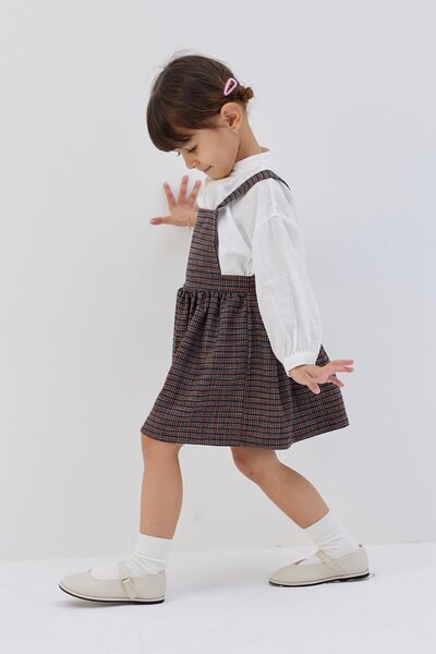 Tics Navy Blue Gingham Gilet - Άνετη εφαρμογή