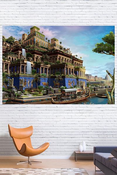 Vendini 7 Wonders of the World, Babylon Hanging Gardens Wall Cloth Wall Tapestry Wall Tapestry