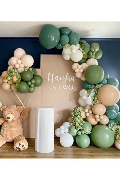 Çemrek Süs Parti Ostrvski čaj, zeleni eukaliptus, retro set balona sa bijelim...