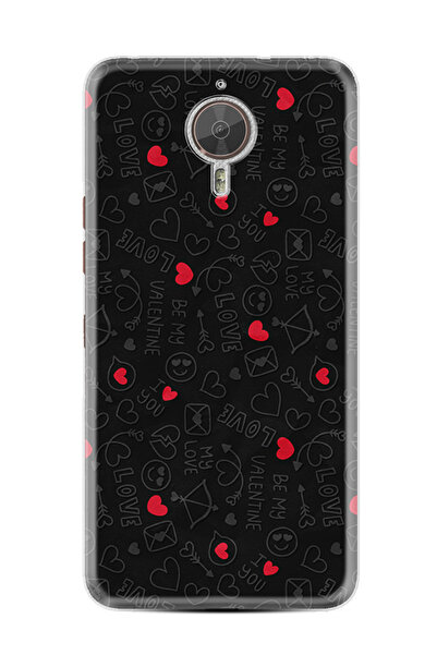 General Mobile GM5 Plus Kılıf HD Resim Baskılı Siyah Kalp ve Ok StKd -064