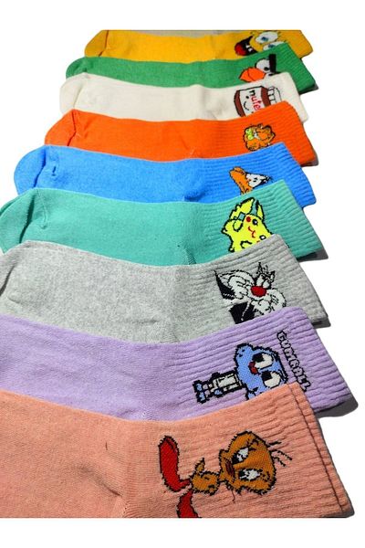 MY MENORA SOCKS X-1 0 чифта колежански чорапи с шарени персонажи