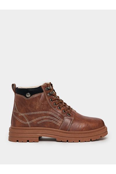 Styli Vintage Round Toe Embroidered Ankle Boots