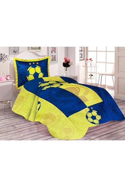 Doruklar Home Collection Set cuvertură de pat matlasată cu model de evantai din catifea căptușită din bumbac Drk-106