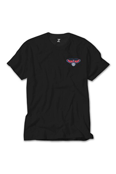 Lunas Glow Atlanta Hawks Logo Black Kids T-Shirt Age 9-10