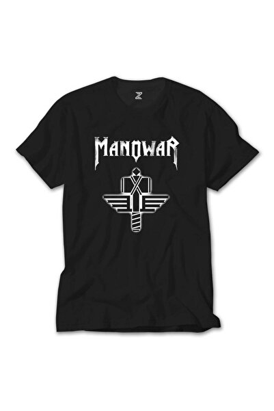 Liyada Tricou negru Manowar Sign of the Hammer Neon