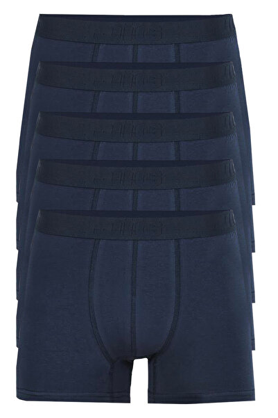 JİG Erkek Lacivert 2xl/3xl/4xl/5xl Büyük Beden Pamuklu Geniş Battal Kalıp Boxer 5 Adet