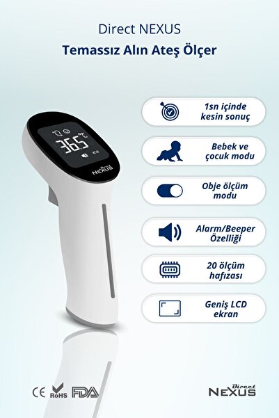 Direct NEXUS Temassız Infrared Alından Ateş Ölçer Hızlı Ve Doğru Ölçüm
