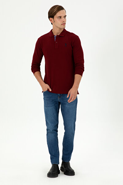 U.S. Polo Assn. Erkek Bordo Basic Sweatshirt 50289062-VR014