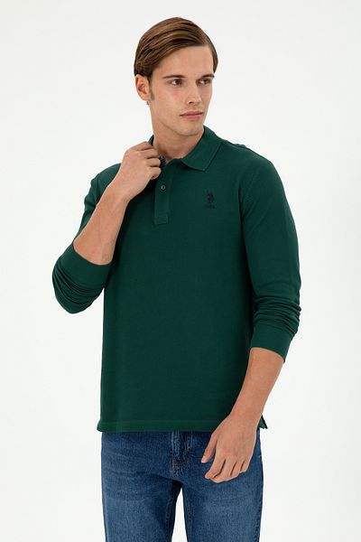 U.S. Polo Assn. Ανδρικό φούτερ σε σκούρο πράσινο Basic 50289062 -VR079
