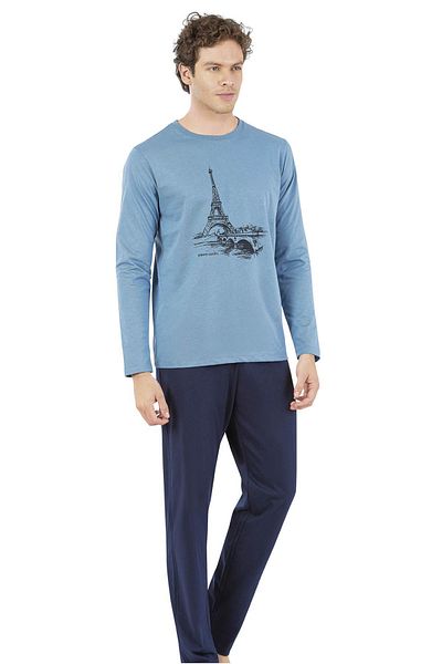 Pierre Cardin Σετ ανδρικές πιτζάμες - 100% βαμβάκι, με λεπτομέρεια τσέπης