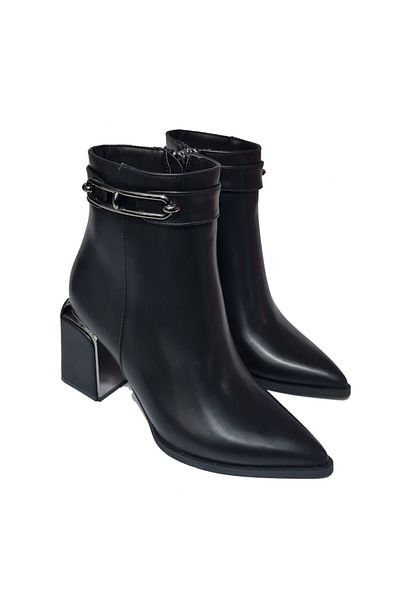 Ventes Cizme de damă cu toc gros din metal cu accesorii de fier 573401 -z
