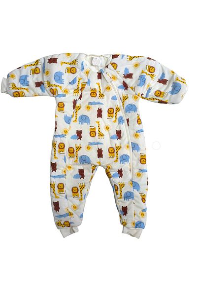 özdemirli bebe 1-6 Years Old Crew Neck Long Sleeve Lion Elephant Patterned Children's Sleeping Bag - 2.5 Tog