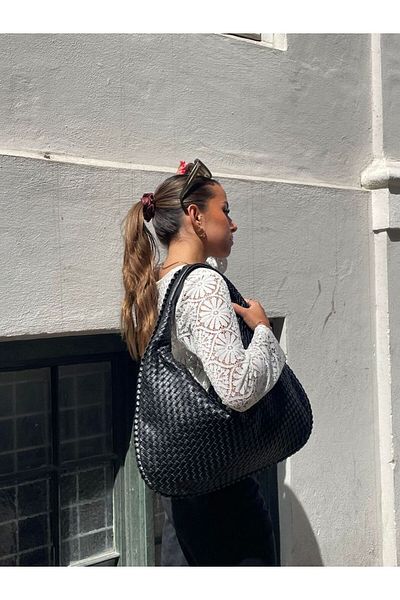 Çantacımstore Dámská retro velká taška přes rameno Bttg černá