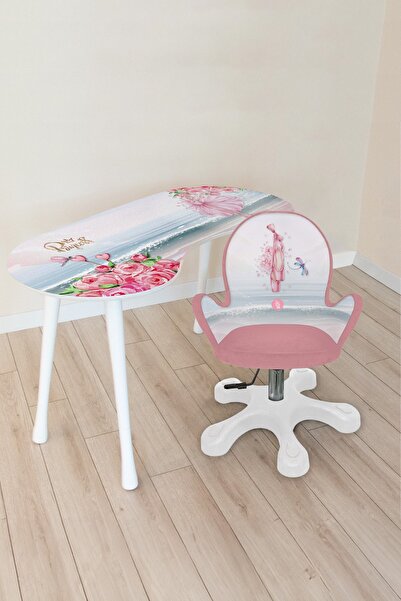 Popcorn Kids Ocean Ballerina  Çalışma Masa Seti Kollu Sandalyesi (8-14 YAŞ)