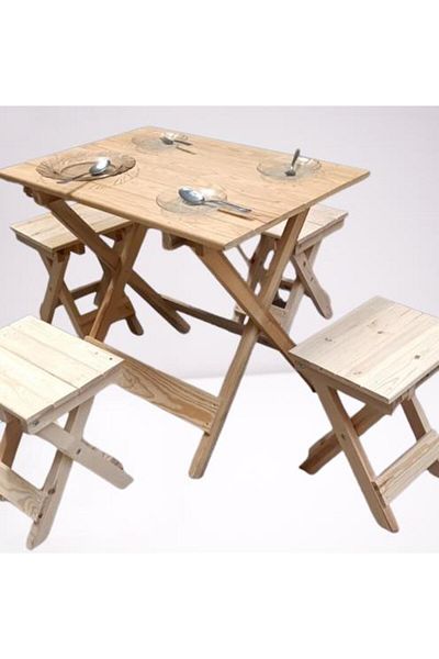 BENGİ TİCARET Foldable Picnic Set - Ham 90391, Pine Tree and Az Space Occupy, Does Multi Work Handmade