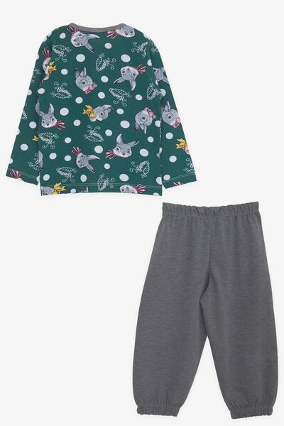 Breeze Baby Girl Pajama Set, Rabbit Pattern, 9 Months-3 Years, Green