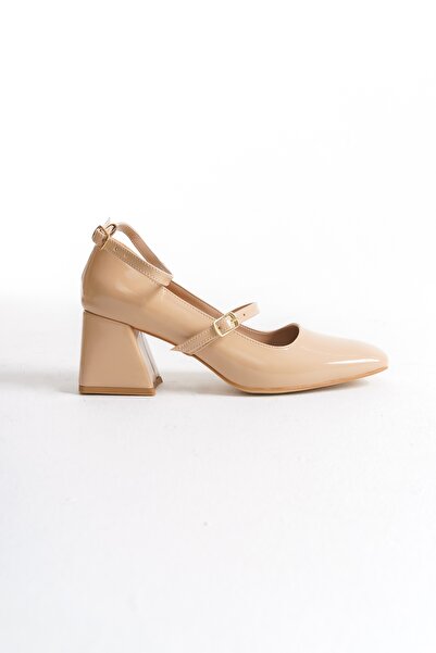 Modabuymus Kulia Skin Patent Leather Mary Jane Thick Heeled Strappy Shoes