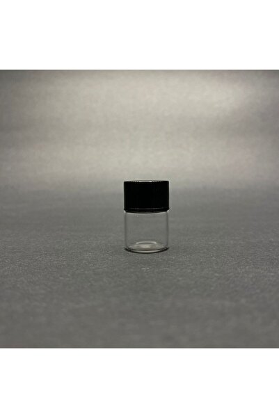 labshop41 1 ml Siyah Kapaklı Şeffaf Cam Şişe , 1 cc Kapaklı Cam Şişe x 24 Adet