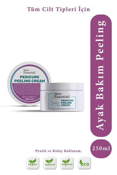 New Essentials 250 ml Pedicure Peeling Cream - Revitalizing and Softening Foot Care Peeling