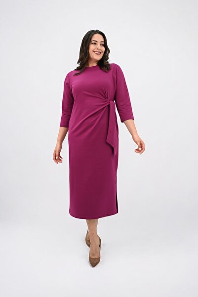 Koza Butik Γυναικείο φόρεμα με δέσιμο στη μέση με λεπτομέρειες 5274-25