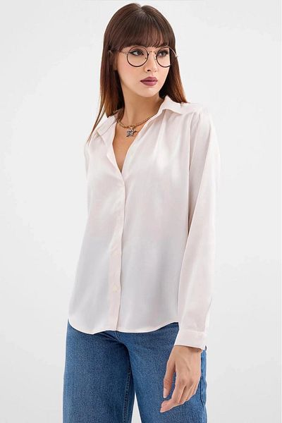 hazelin Γυναικείο πουκάμισο Hijab Cream Satin Surface HZL25W-BD 139641