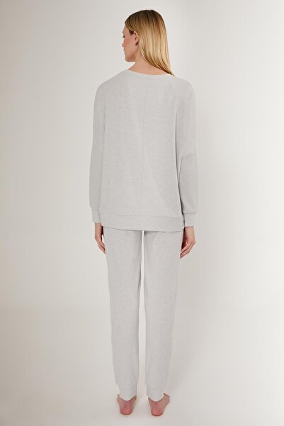 Pierre Cardin Υφαντό γυναικείο κοστούμι πιτζάμες με μανσέτες στο μανίκι και το πόδι,