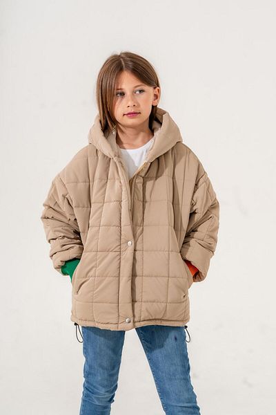 GİYİCEM Quadratisch Quadratisch Quadratisch Coat with Hood for Girls