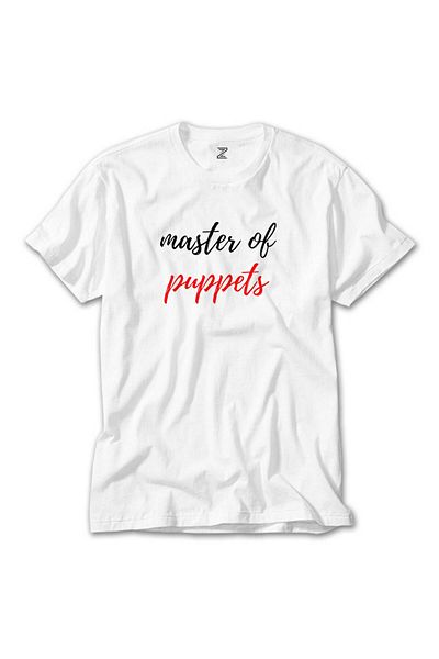 CrowsGate Metallica Master of Puppets Text White T-shirt