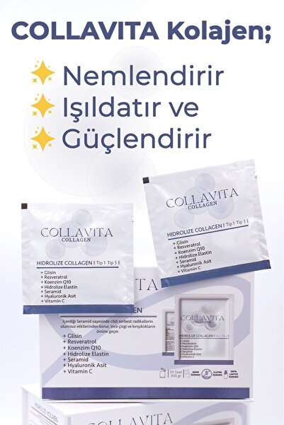 Collavita Collagen Collavita Hidrolize Kolajen-seramid Tip 1 Ve Tip 3 Kolajen 30 Saşe