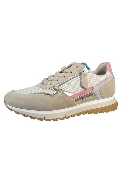 GABOR Damen Low Sneaker Low Top H-Weite 46.378 Mehrfarbig 63 argent/oasi/pink Leder
