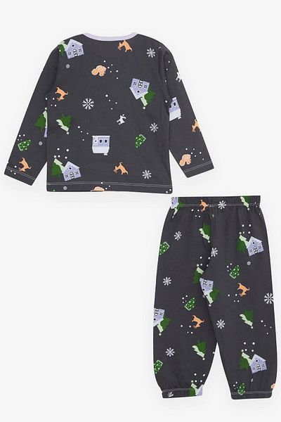 Breeze Baby Girl Pajama Set, New Year's Theme, 9 Months-3 Years, Anthracite