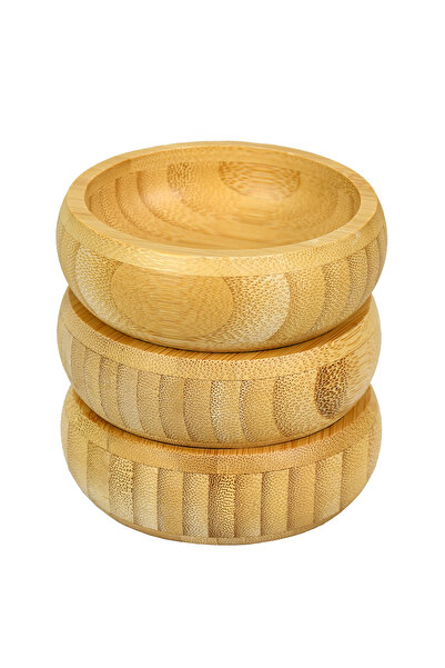 Bliss Set of 3 Bamboo Round Snack Bowl