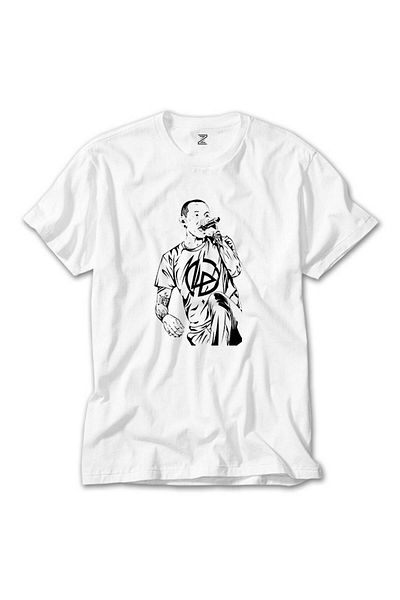 CrowsGate Linkin Park Chester Graffiti White T-Shirt