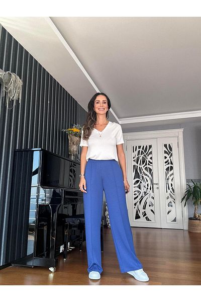 Atelier Derin Blue Modal Fabric Trousers