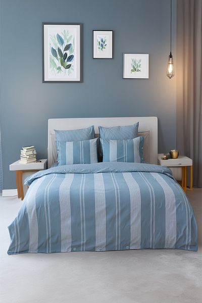 Tekstil Home Bohemian natural cu dungi dubla plapuma Cover Set turcoaz cu 4 căptușit Fitted Fitted Sheet