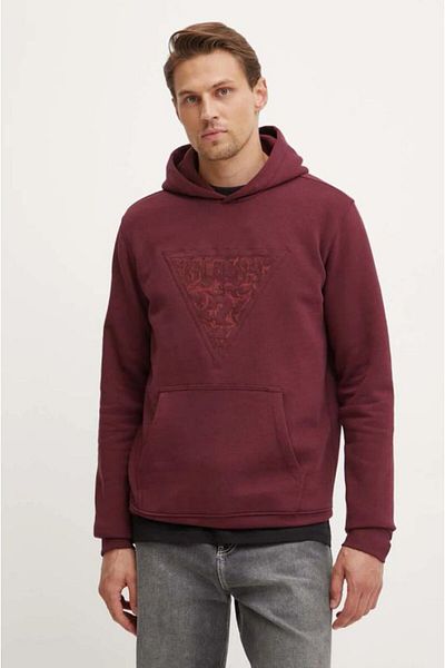Guess Men's Embroidered Embroidered Patterned Sweatshirt - Claret Red