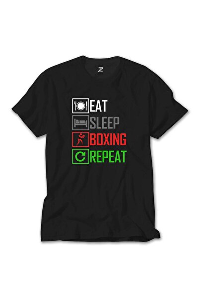Liyada Tricou negru Boxing Repeat