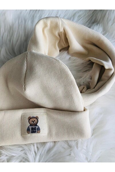 afralya home 100% Cotton Ribana Labeled Baby Beet Neck Set / Baby Child Winter Beet Set