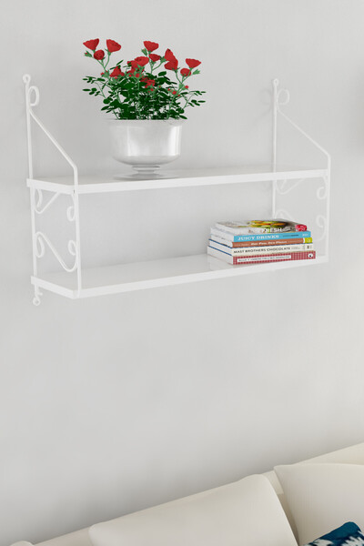 DECORMET Seramoni Raf Seti 2 Raflı 200X720 Met.Beyaz+Ahşp.P.Beyaz 015 0110 05...