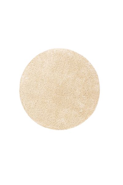 Koza Home Douro Shaggy Bath Mat Beige Non-Slip Base Circle 100 X 100 cm