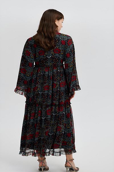 Touche Floral Print Chiffon Dress Mkn2027